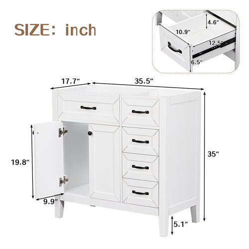 Bathroom Vanity Base without Sink (White)