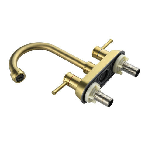 Brushed Gold 4" 2-Handle Centerset Bathroom Faucet