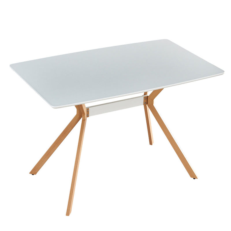 Minimalist Table with Anti-Scratch Top (White+Brown)