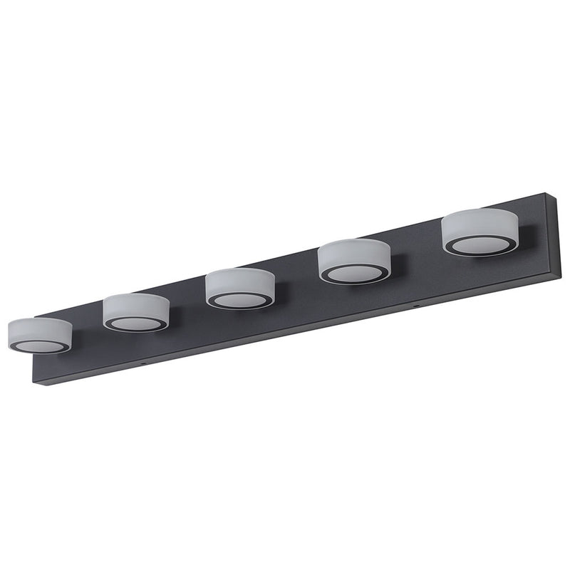 Modern 5-Light LED Vanity Wall Fixture (Black)