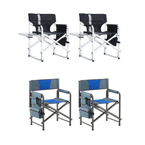 Padded Folding Outdoor Chair with Pockets 2pc