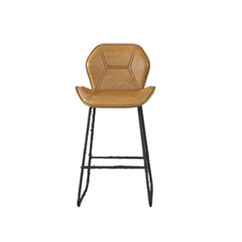 Counter Height Leather Bar Chair with Metal Legs