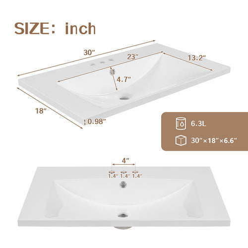 Ceramic Vanity Top Basin