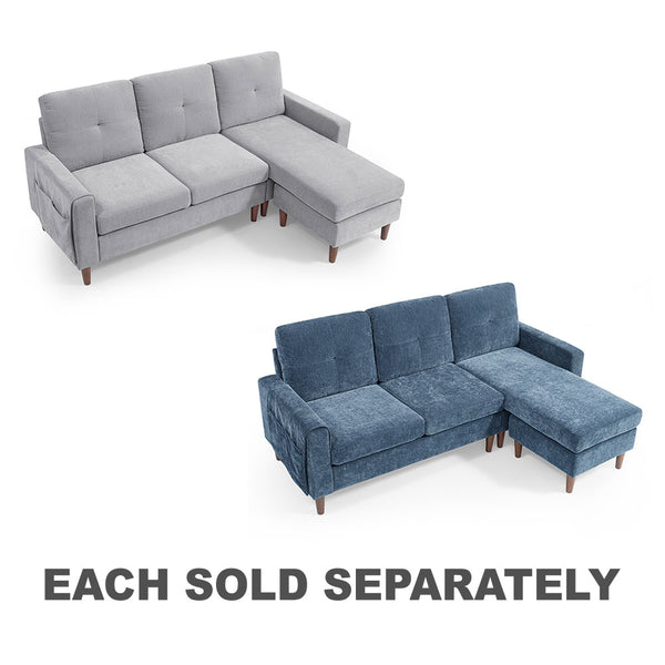 L-shape Sectional Sofa w/ Removable Cushions & Pocket