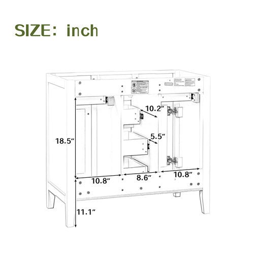 Bathroom Vanity with Ceramic Basin (White)