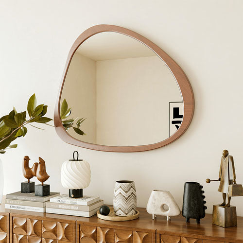 45-Inch Asymmetrical Solid Wood Wall Mirror