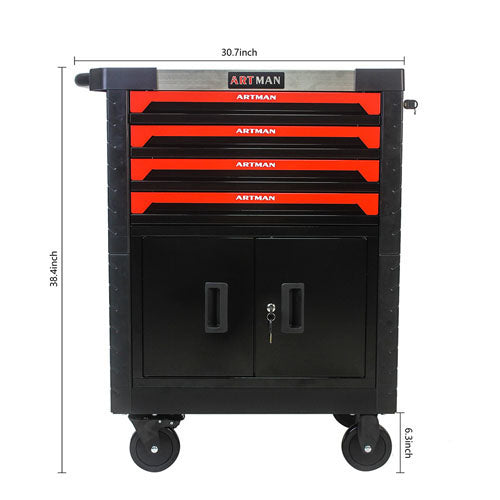 Removable 4-Drawers Tool Cart with Lock