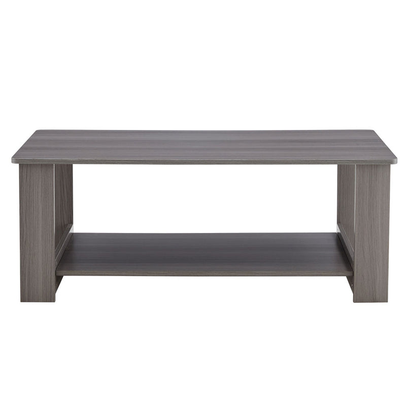 Textured Living Room Center Coffee Table with Storage (Grey)