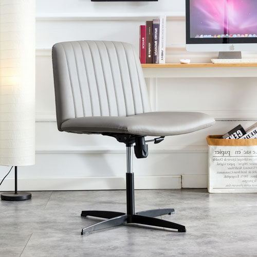 Height Adjustable Swivel Chair with Black Foot (Grey)