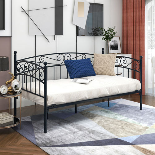 Twin Sized Multifunctional Metal Bedframe with Headboard