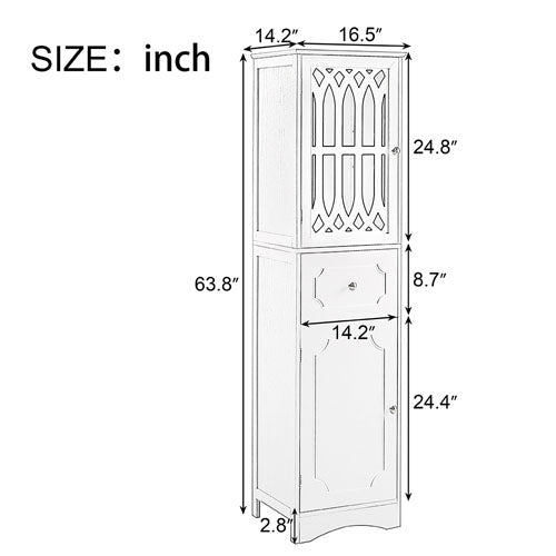 Tall Bathroom Cabinet (White)