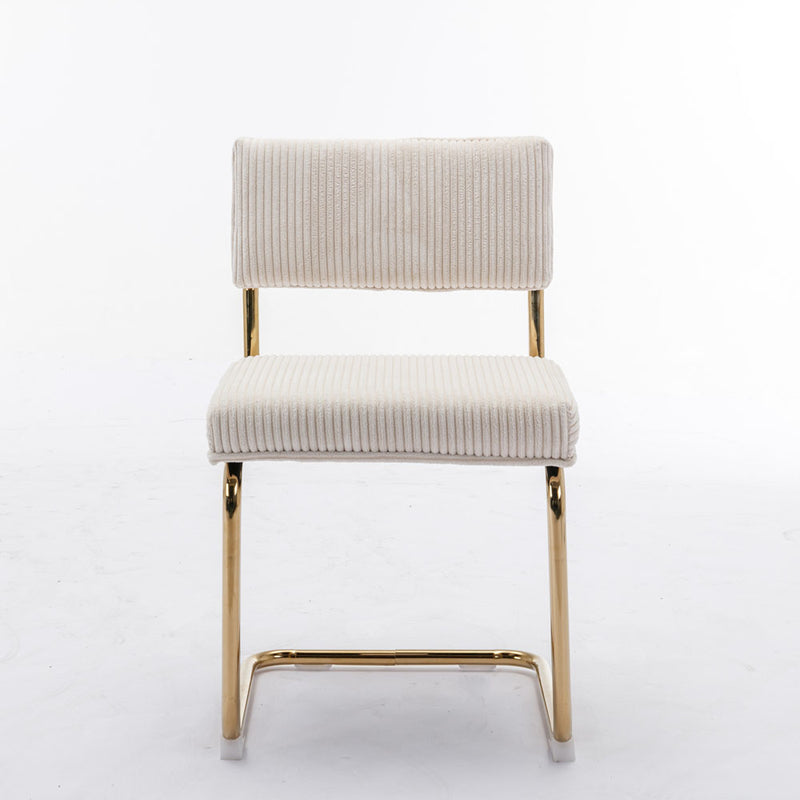 Modern Dining Chairs in Corduroy Fabric (Set of 2)