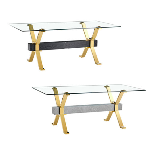 Modern Luxury Gold Chrome Plated Glass Table