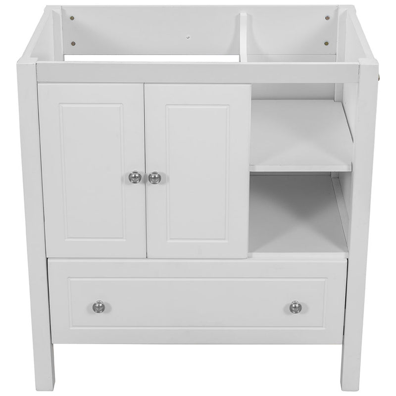 Solid Wood Bathroom Vanity Base (White)