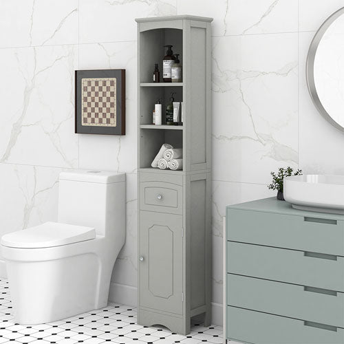 Tall Freestanding Bathroom Cabinet (Grey)