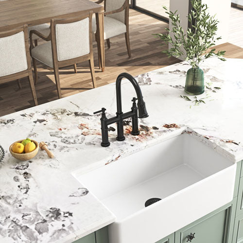 Deep White Farmhouse Kitchen Sink