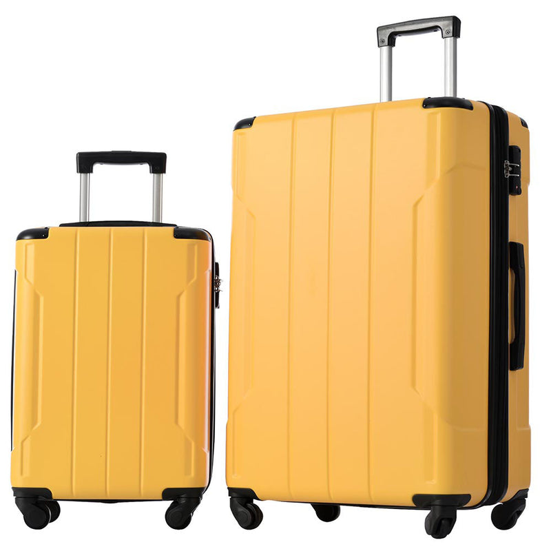 Expandable Hard Side Suitcase with TSA Lock 2pcs (Yellow)