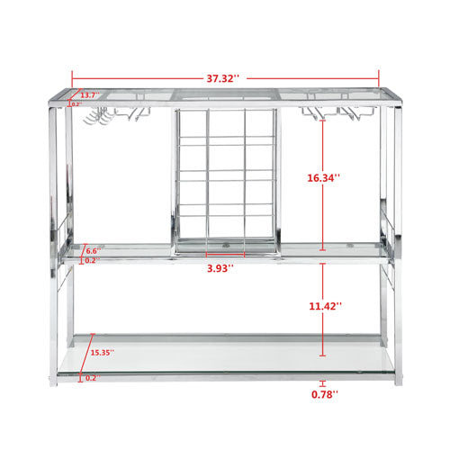 3-Tier Cart with Glass Holder & Wine Rack