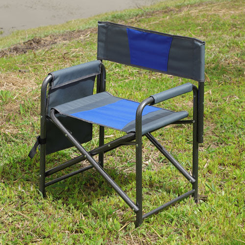 Aluminum Folding Camping Director's Chair w/ Storage Pockets