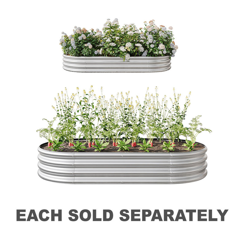 Metal Garden Herbs and Vegetable Planter (Silver)