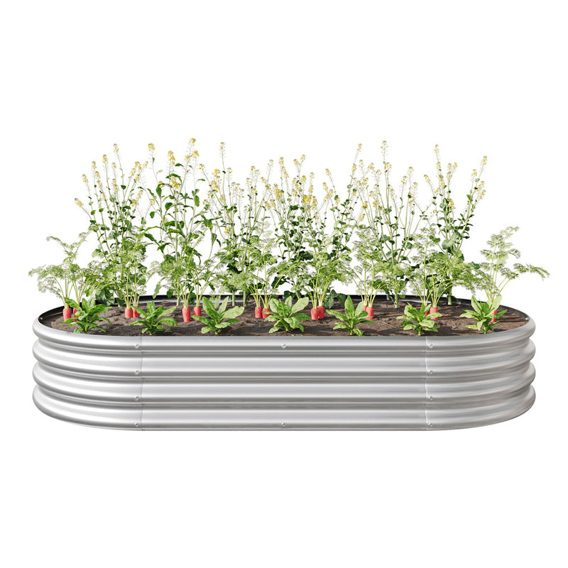 Metal Garden Herbs and Vegetable Planter (plata)