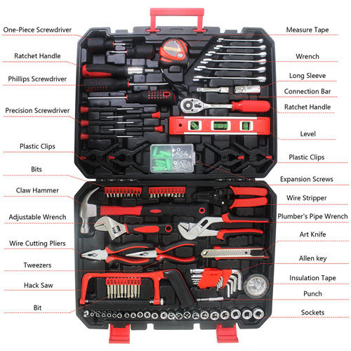 Hand Tool Box with 239-Piece Toolset (Black)