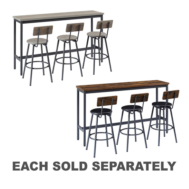 Industrial Bar Table Set with 3 Stools