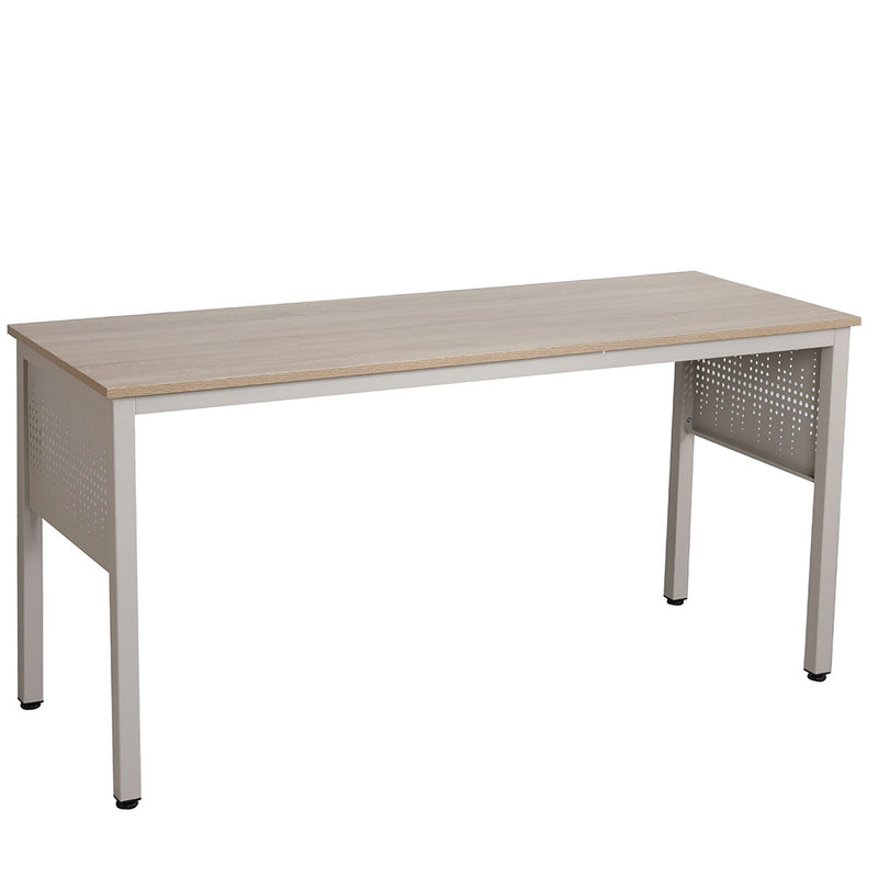 Office Desk with Metal Decor Panel (Beige)