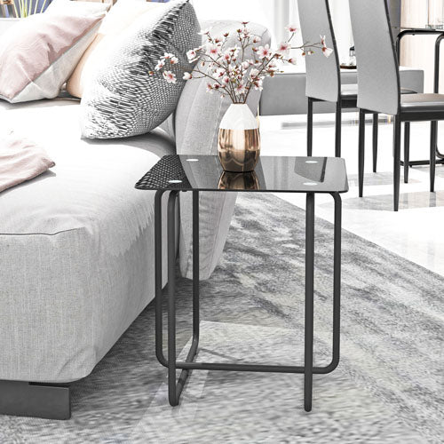 Modern Glass Coffee & Bed Side Table (Black)