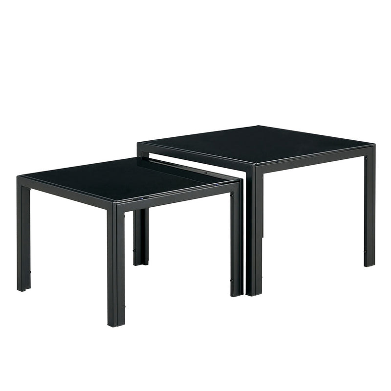 Juego de mesa de café de anidación de vidrio moderno 2pcs