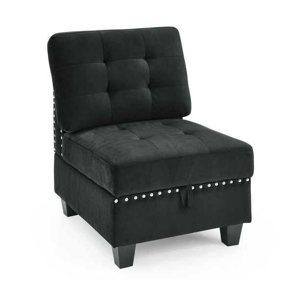 Single Chair for L Shape Sofa (Black)