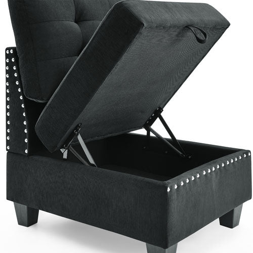 Single Chair for L Shape Sofa (Black)