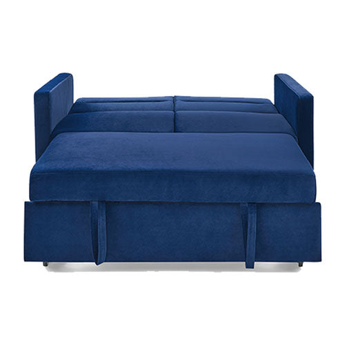 Velvet Sofa Bed w/ Adjustable Backrest & Foam Cushion