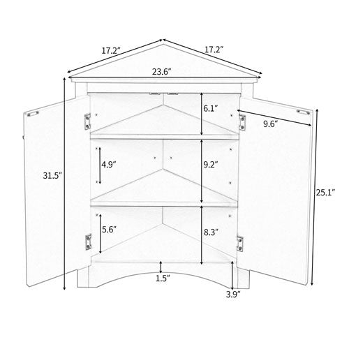 Triangle Freestanding Cabinet (White)