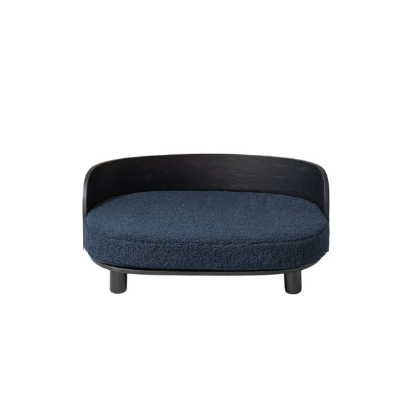 Elevated Dog Bed with Velvet Cushion (Black)