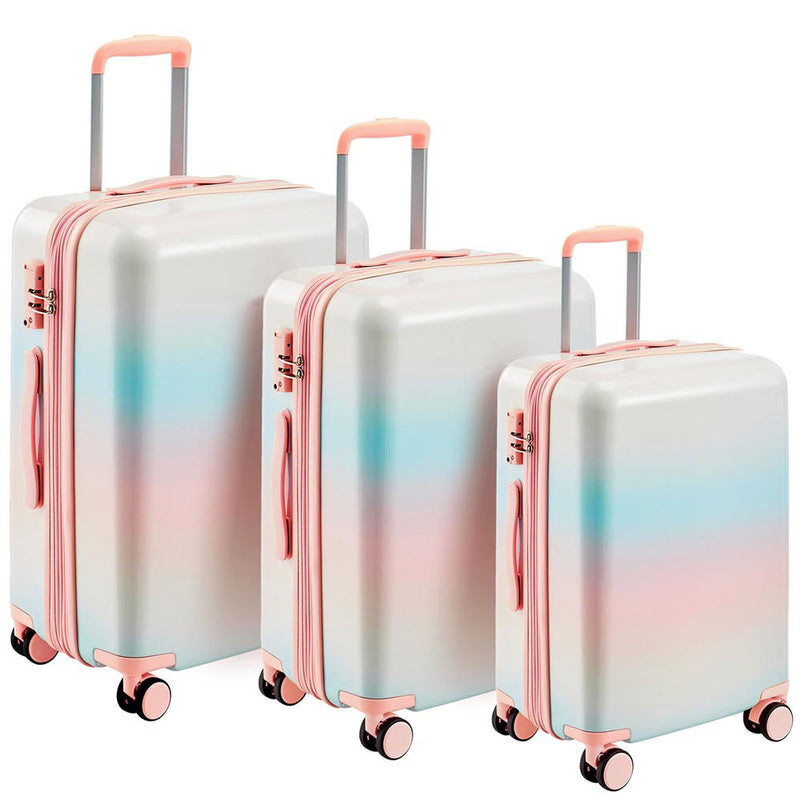 3-Piece Hard-shell PC Luggage Sets w/ TSA Lock