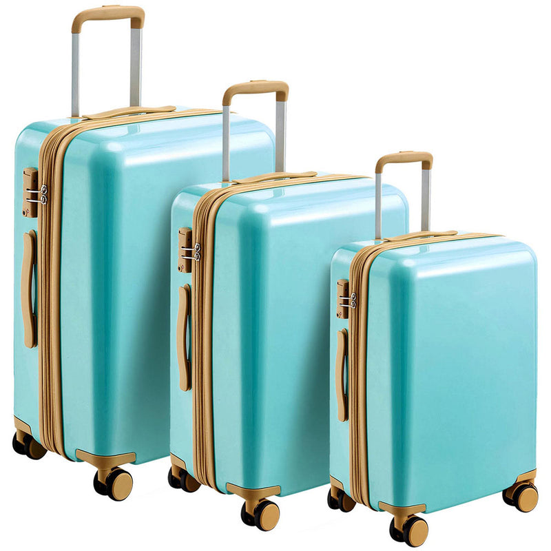 3-Piece Hard-shell PC Luggage Sets w/ TSA Lock