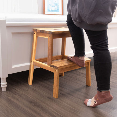 Acacia Wooden Two Step Stool