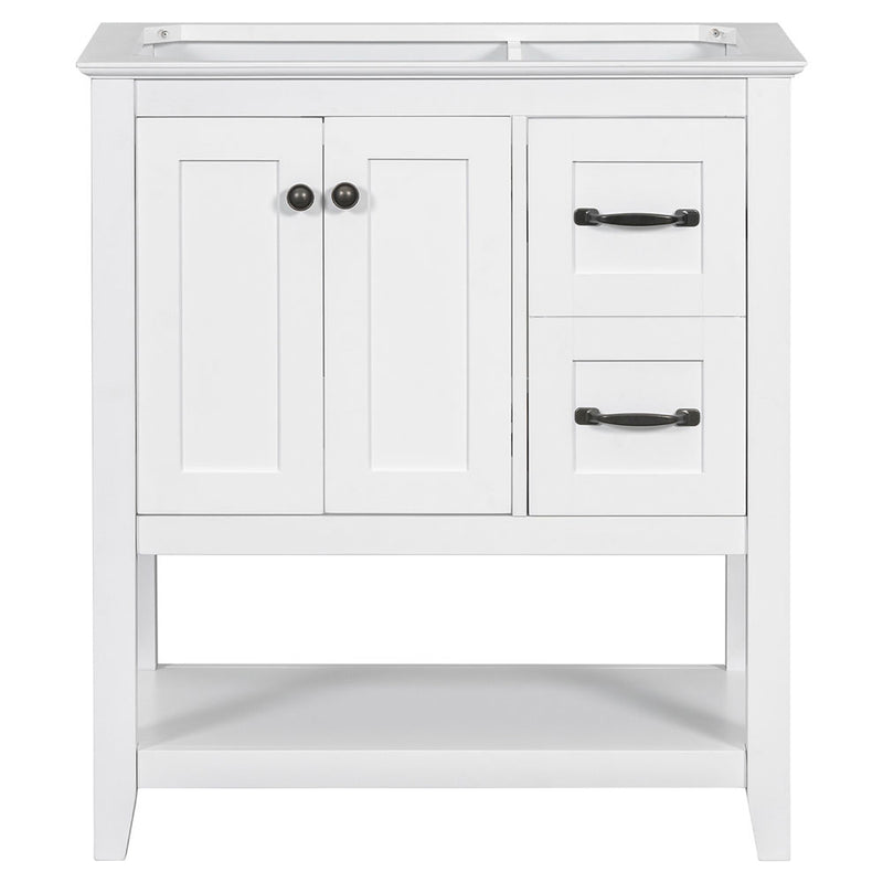 Vanity Base with Multi-Functional Drawer 30" (White)