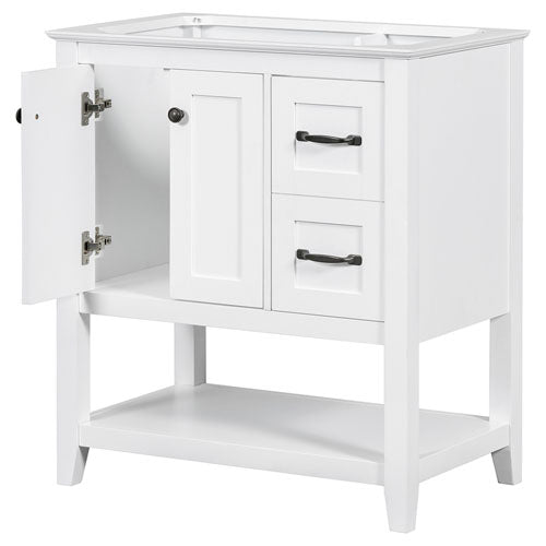 Vanity Base with Multi-Functional Drawer 30" (White)