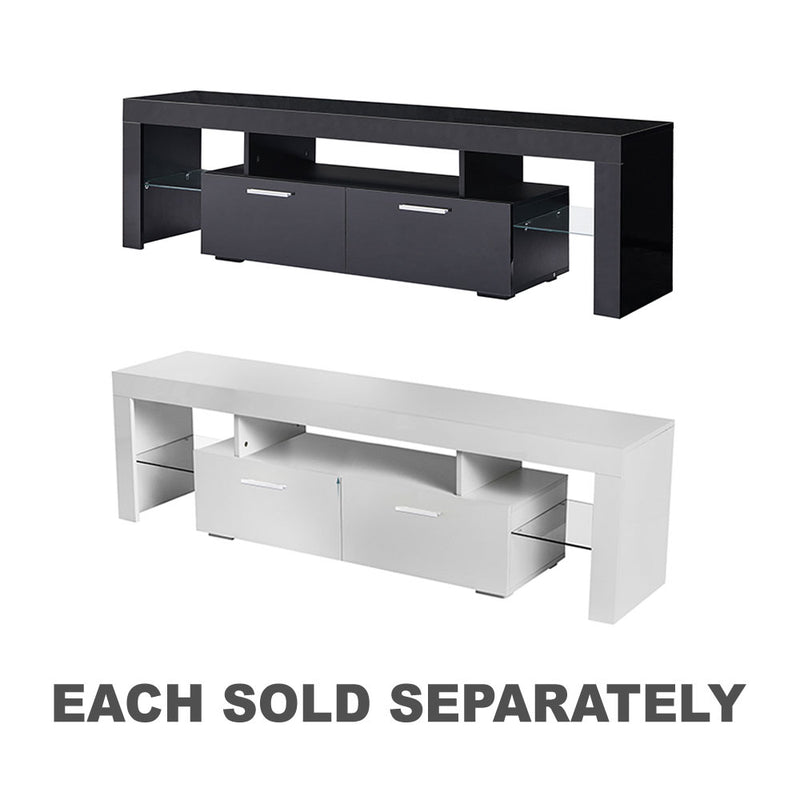 High Glossy Front TV Stand with Drawers & LED Light