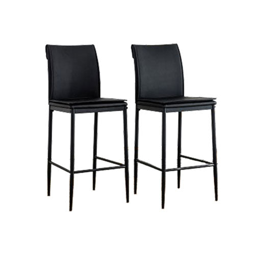 Modern Back Support Bar Chairs with Metal Legs 2pcs