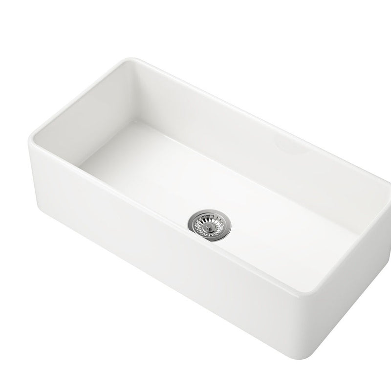 Single Undermount White Farmhouse Kitchen Sink