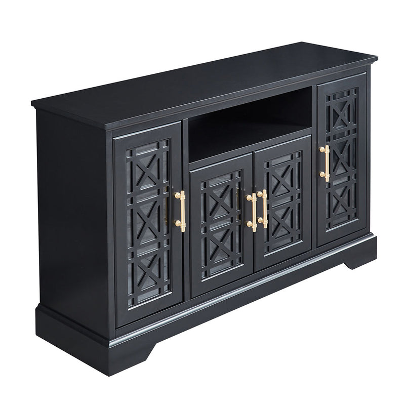 Sideboard Buffet Table with 4 Doors (Black)