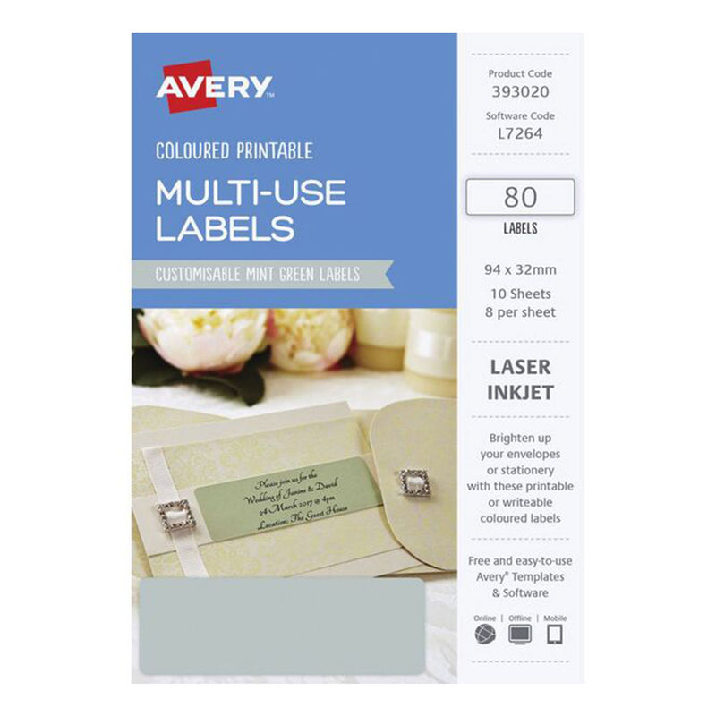 Avery rectangular láser etiqueta 80pcs (94x32 mm)