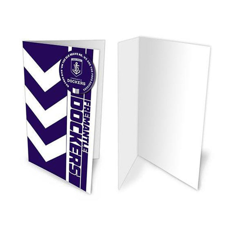 AFL Fremantle Guernsey Greeting Card with Badge