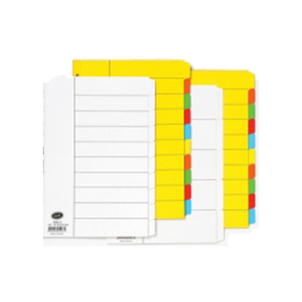 Bantex A4 Bright Colors Manilla 5-Tab Dividers