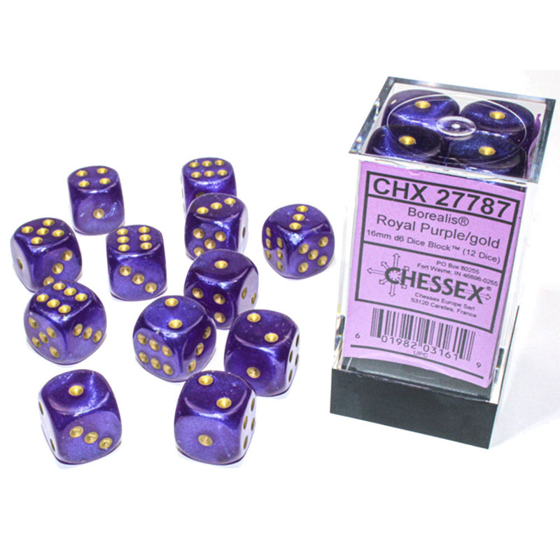  Bloque de dados luminosos Borealis Chessex D6 de 16 mm