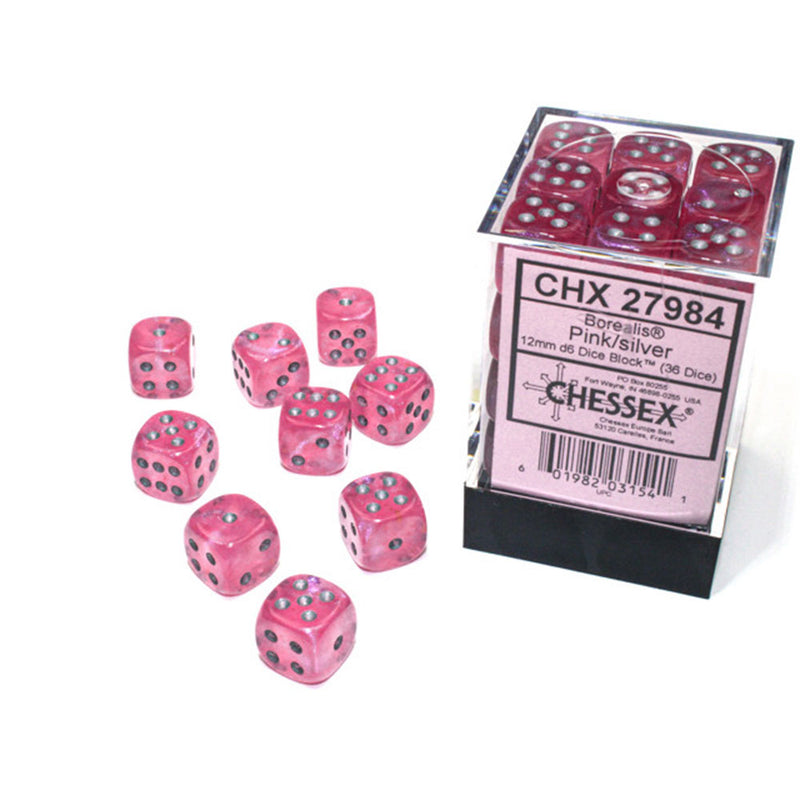  Bloque de dados luminosos Borealis Chessex D6 de 12 mm