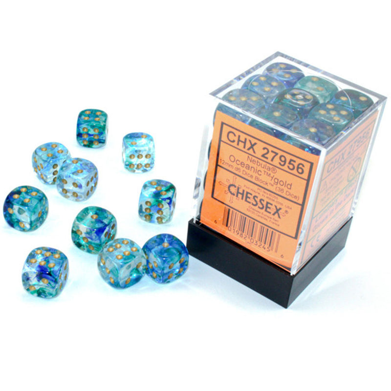  Bloque de dados luminosos D6 de 12 mm Nebula Chessex